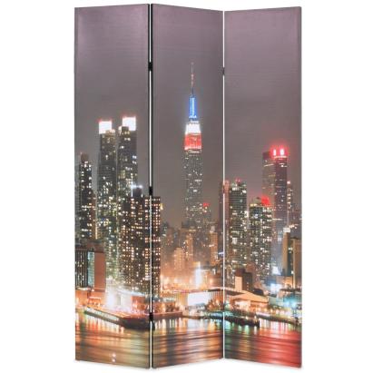Paravan cameră pliabil, 120x170 cm, New York pe timp de noapte GartenMobel Dekor