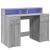 Birou cu lumini LED, gri sonoma, 120x55x91 cm, lemn prelucrat GartenMobel Dekor