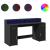 Birou cu lumini LED, negru, 160x55x91 cm, lemn prelucrat GartenMobel Dekor