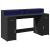 Birou cu lumini LED, negru, 160x55x91 cm, lemn prelucrat GartenMobel Dekor