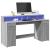 Birou cu lumini LED, gri sonoma, 160x55x91 cm, lemn prelucrat GartenMobel Dekor