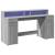 Birou cu lumini LED, gri sonoma, 160x55x91 cm, lemn prelucrat GartenMobel Dekor