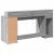 Birou cu lumini LED, gri sonoma, 160x55x91 cm, lemn prelucrat GartenMobel Dekor