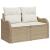 Set de 8 Piese pentru Grădină cu Perne Bej din Ratan Poli,  Sofa pentru 2 Persoane cu Perne Bej din Ratan Poli GartenMobel Dekor