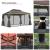 Pavilion/foisor pentru gradina/terasa, cadru aluminiu, cu plasa pentru insecte, cafeniu, 3.90x2.90x2.80 m GartenVIP DiyLine