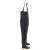 Pantaloni tip Salopeta Impermeabila pentru Pescuit si Vanatoare cu Cizme Incorporate, Negru, Marime 38