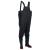 Pantaloni tip Salopeta Impermeabila pentru Pescuit si Vanatoare cu Cizme Incorporate, Negru, Marime 38