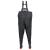 Pantaloni tip Salopeta Impermeabila pentru Pescuit si Vanatoare cu Cizme Incorporate, Negru, Marime 38
