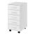 Dulap birou ABCS-1807 cu rotile si 5 sertare alb [en.casa] HausGarden Leisure