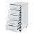 Dulap birou ABCS-1807 cu rotile si 5 sertare alb [en.casa] HausGarden Leisure