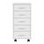 Dulap birou ABCS-1807 cu rotile si 5 sertare alb [en.casa] HausGarden Leisure