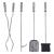 Set accesorii semineu Dovre 80 x 17,5 cm metal argintiu [en.casa] HausGarden Leisure