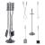 Set accesorii semineu Dovre 80 x 17,5 cm metal argintiu [en.casa] HausGarden Leisure