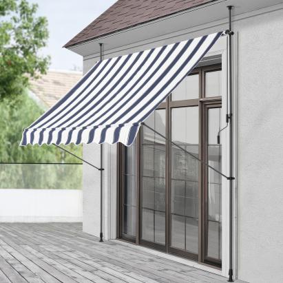 Copertina protectie solara TorontoDBW albastru inchis/alb 300 x 120 x 220-309 cm [pro.tec] HausGarden Leisure