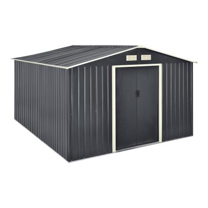 Magazie gradina ACMH-250X2 cu usi glisante  277 x 319 x 192  cm gri inchis  [en.casa] HausGarden Leisure