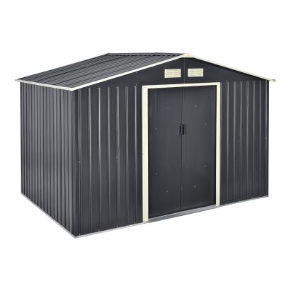 Magazie gradina ACMH-250X3 cu usi glisante  277 x 191 x 192  cm gri inchis [en.casa] HausGarden Leisure