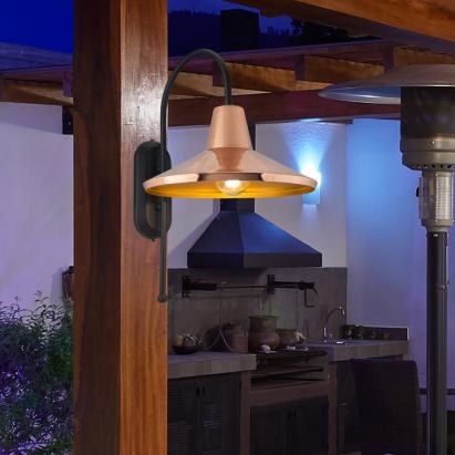 Wandleuchte Kirkcaldy 1-flammig Schwarz/Messingfarben/Kupferfarben [lux.pro] HausGarden Leisure