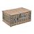 [casa.pro]® Cos picnic 4 persoane,  40 x 28 x 19 cm, rachita/poliuretan-imitatie piele/textil, gri/alb HausGarden Leisure