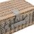 [casa.pro]® Cos picnic 4 persoane,  40 x 28 x 19 cm, rachita/poliuretan-imitatie piele/textil, gri/alb HausGarden Leisure