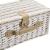 [casa.pro]® Cos picnic 4 persoane,  40 x 28 x 19 cm, rachita/poliuretan-imitatie piele/textil, alb HausGarden Leisure
