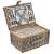 [casa.pro]® Cos picnic 4 persoane,  40 x 28 x 19 cm, rachita/poliuretan-imitatie piele/textil, gri HausGarden Leisure