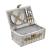 [casa.pro]® Cos picnic 2 persoane,  38 x 25 x 16 cm, rachita/poliuretan-imitatie piele/textil, alb HausGarden Leisure
