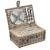 [casa.pro]® Cos picnic 2 persoane,  38 x 25 x 16 cm, rachita/poliuretan-imitatie piele/textil, gri HausGarden Leisure