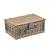 [casa.pro]® Cos picnic 2 persoane,  38 x 25 x 16 cm, rachita/poliuretan-imitatie piele/textil, gri HausGarden Leisure