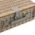 [casa.pro]® Cos picnic 2 persoane,  38 x 25 x 16 cm, rachita/poliuretan-imitatie piele/textil, gri HausGarden Leisure