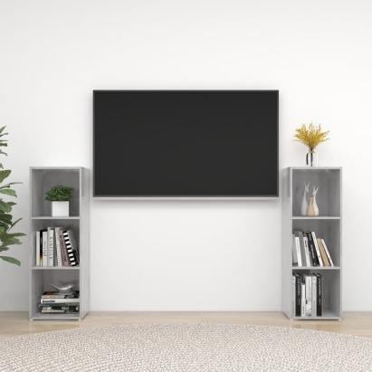 Dulapuri TV, 2 buc., gri beton, 107x35x37 cm, lemn prelucrat GartenMobel Dekor
