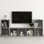 Set de dulapuri TV, 3 piese, gri beton, lemn prelucrat GartenMobel Dekor