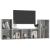 Set de dulapuri TV, 3 piese, gri beton, lemn prelucrat GartenMobel Dekor