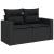 Set de sofa de grădină  cu 9 piese cu perne Negru Ratan poli Acacia, Set de dining de grădină  cu 3 piese cu perne Negru Ratan poli Acacia GartenMobel Dekor
