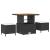 Set de sofa de grădină  cu 13 piese cu perne Black Poly Rattan Acacia, Set de dining de grădină  cu 3 piese cu perne Black Poly Rattan Acacia GartenMobel Dekor