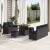 Set de sofe de grădină cu 8 piese și perne Negru Rattan Poliester Acacia, Sofa de grădină cu 2 locuri și perne Negru Rattan Poliester, Set de dining de grădină cu 3 piese și perne Negru Rattan Poliester Acacia GartenMobel Dekor