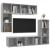 Set dulap TV, 4 piese, gri beton, lemn prelucrat GartenMobel Dekor