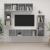 Set dulap TV, 4 piese, gri beton, lemn prelucrat GartenMobel Dekor