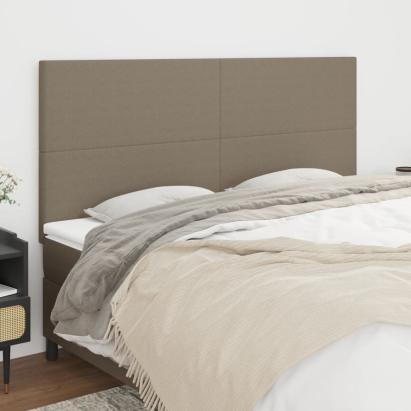Tăblii de pat, 4 buc, gri taupe, 90x5x78/88 cm, textil GartenMobel Dekor