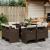 Set mobilier de grădină cu perne, 9 piese, maro, poliratan GartenMobel Dekor