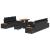 Set de canapea de grădină cu 10 piese și perne, negru, rattan polimeric, acacia,  Set de dining de grădină cu 3 piese și perne, negru, rattan polimeric, acacia GartenMobel Dekor
