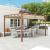 Pergola pentru gradina/terasa, retractabila, cadru aluminiu cu efect lemn, bej, 3.82x3x2.32 m GartenVIP DiyLine