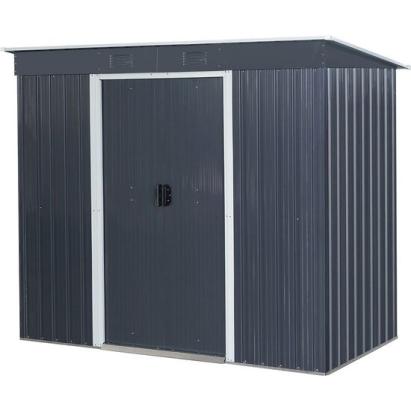 Casuta/magazie/sopron de gradina pentru depozitare unelte, cu structura baza inclusa, metal, gri antracit, 217x110x174 cm, Strend Pro GartenVIP DiyLine