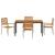 Set de dining 5 piese pentru grădină Bej Poliratan Acacia,  Scaune de grădină stivuibile cu perne - Set de 2 în Bej Poliratan,  Masă de grădină 150x90x75 cm din lemn de acacia solid și metal GartenMobel Dekor