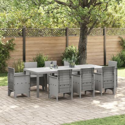 Masă de grădină  gri deschis 250x100x73 cm Poly Rattan, Masă de grădină  gri deschis 100x100x73 cm Poly Rattan, Masă de grădină  gri deschis 150x100x73 cm Poly Rattan GartenMobel Dekor