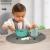 Set 4 piese vesela din silicon pentru mancarea copiilor (farfurie, castron, canuta, lingurita), fara BPA, lavabile in masina de spalat vase, de la 6 luni, verde, Reer 25113 Children SafetyCare