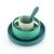 Set 4 piese vesela din silicon pentru mancarea copiilor (farfurie, castron, canuta, lingurita), fara BPA, lavabile in masina de spalat vase, de la 6 luni, verde, Reer 25113 Children SafetyCare