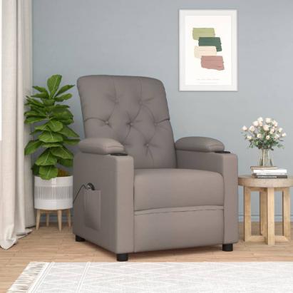 Fotoliu rabatabil electric, gri taupe, material textil GartenMobel Dekor