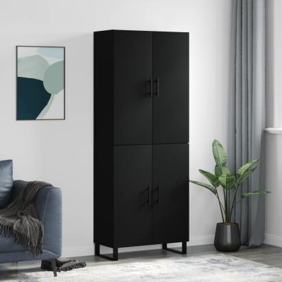 Dulap înalt, negru, 69,5x34x180 cm, lemn compozit GartenMobel Dekor