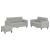 Set de canapele cu perne, 3 piese, gri deschis, microfibră GartenMobel Dekor