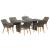 Set de dining pentru grădină cu 7 piese din ratan gri GartenMobel Dekor